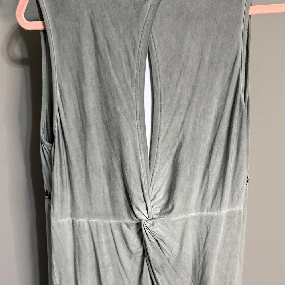 POL Embroidered Open Front Vest Size S‎ Gray Boho Festival Layering Casual